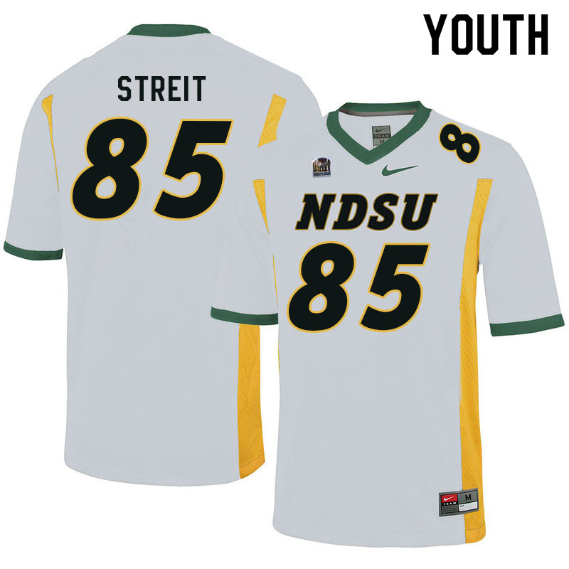 Youth #85 Jacob Streit North Dakota State Bison College Football Jerseys Sale-White